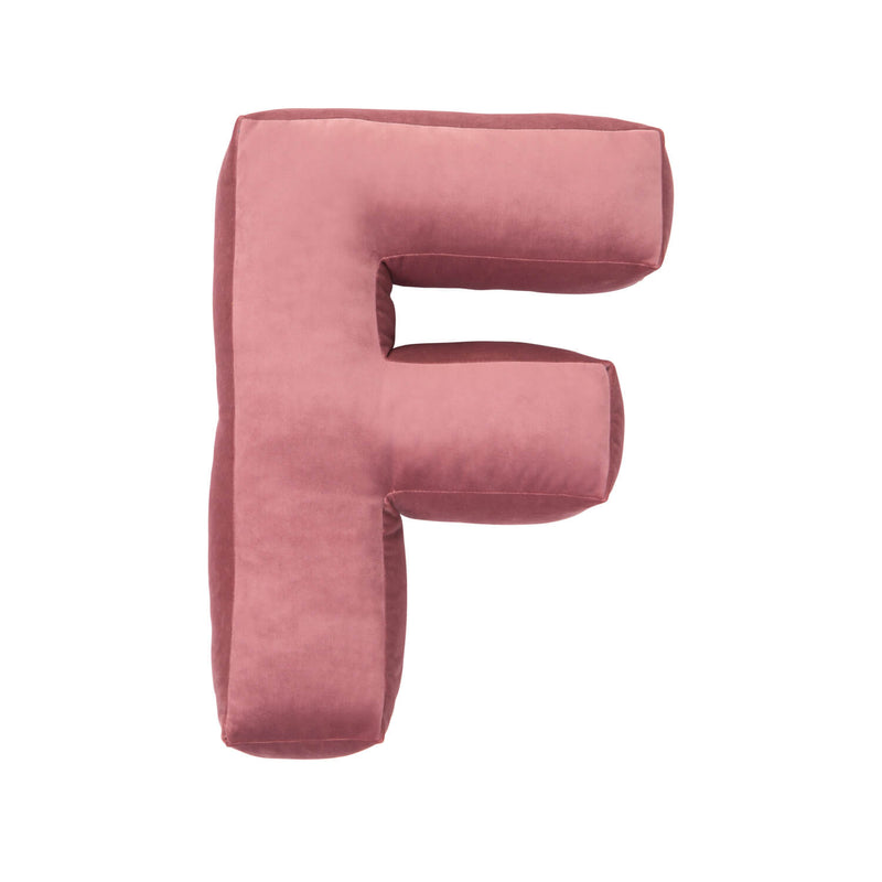 Samtkissen Altrosa Freisteller Buchstabe F