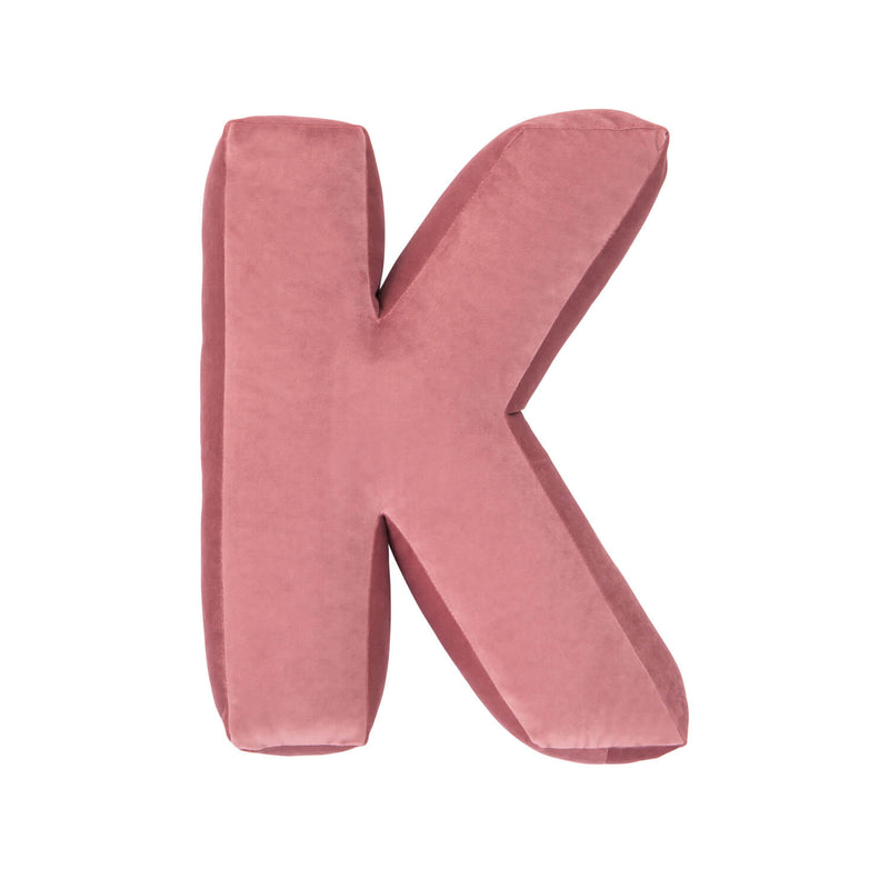 Samtkissen Altrosa Freisteller Buchstabe K