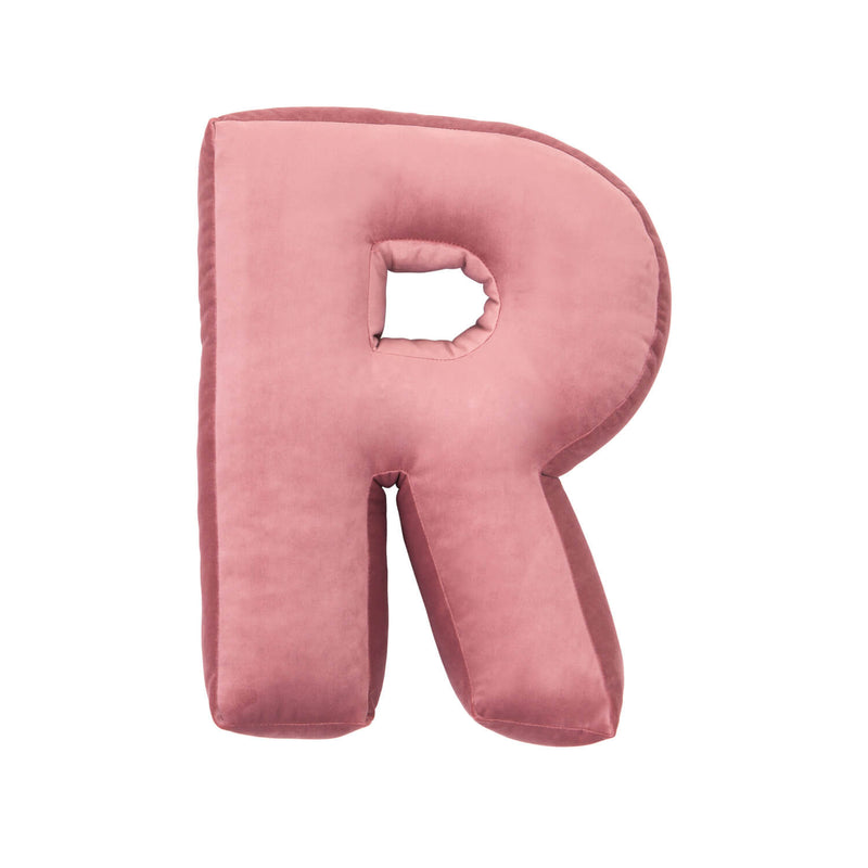 Samtkissen Altrosa Freisteller Buchstabe R