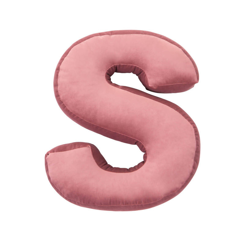 Samtkissen Altrosa Freisteller Buchstabe S
