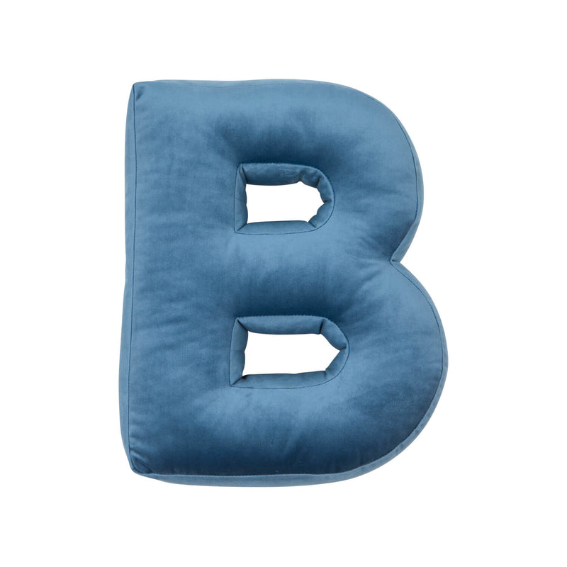 Samt Buchstabenkissen Blau