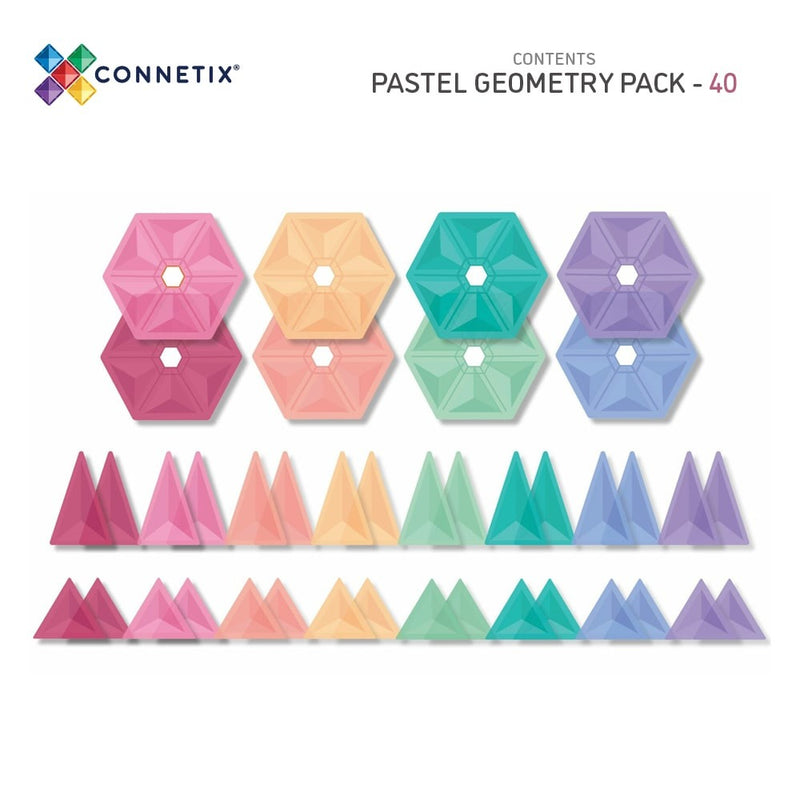Connetix Magnetkascheln Pastel 40 Stück Set