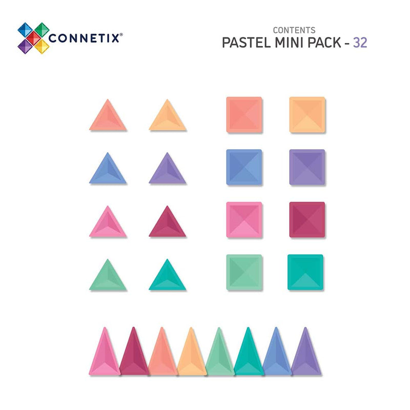 Connetix Magnetkascheln Pastel 32 Stück Set