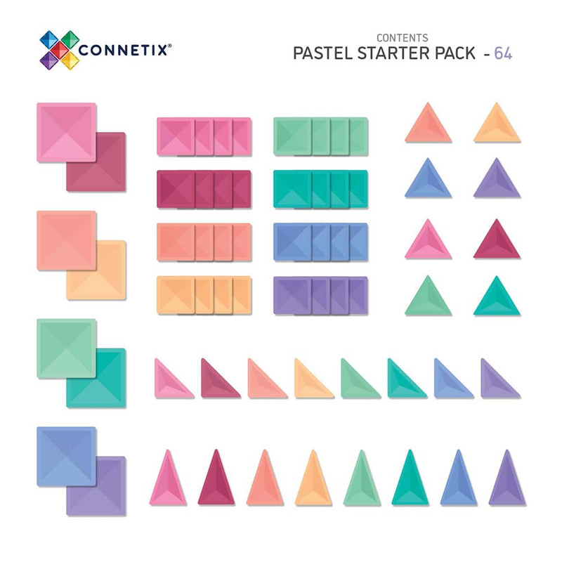 Connetix Magnetkascheln Pastel 64 Stück Set
