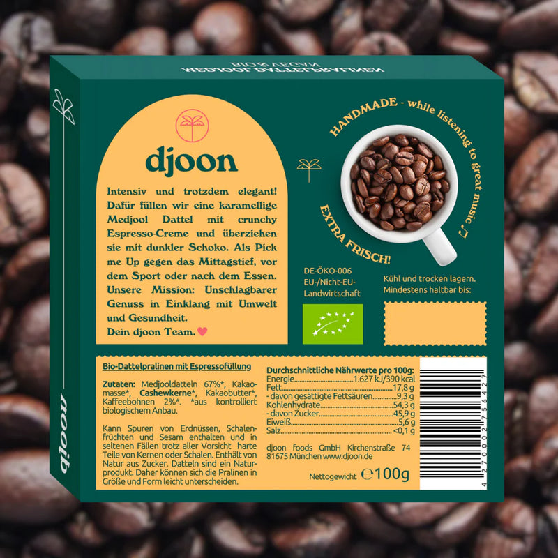 Djoon Dattelpralinen – Espresso Crunch