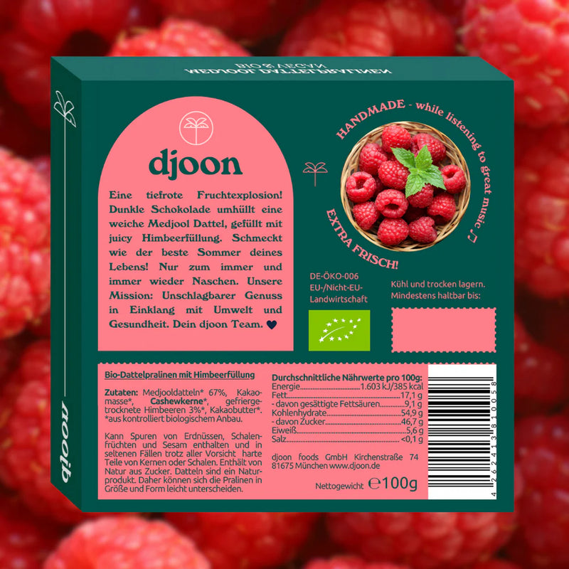Djoon Dattelpralinen – Raspberry Cream