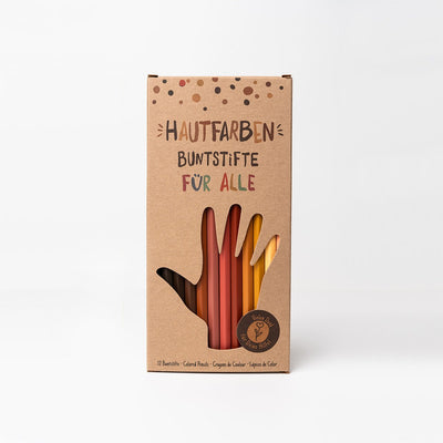 Hautfarben Buntstifte in der Verpackung Freisteller