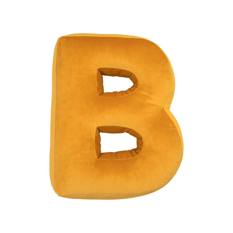 Samt Buchstabenkissen Gelb
