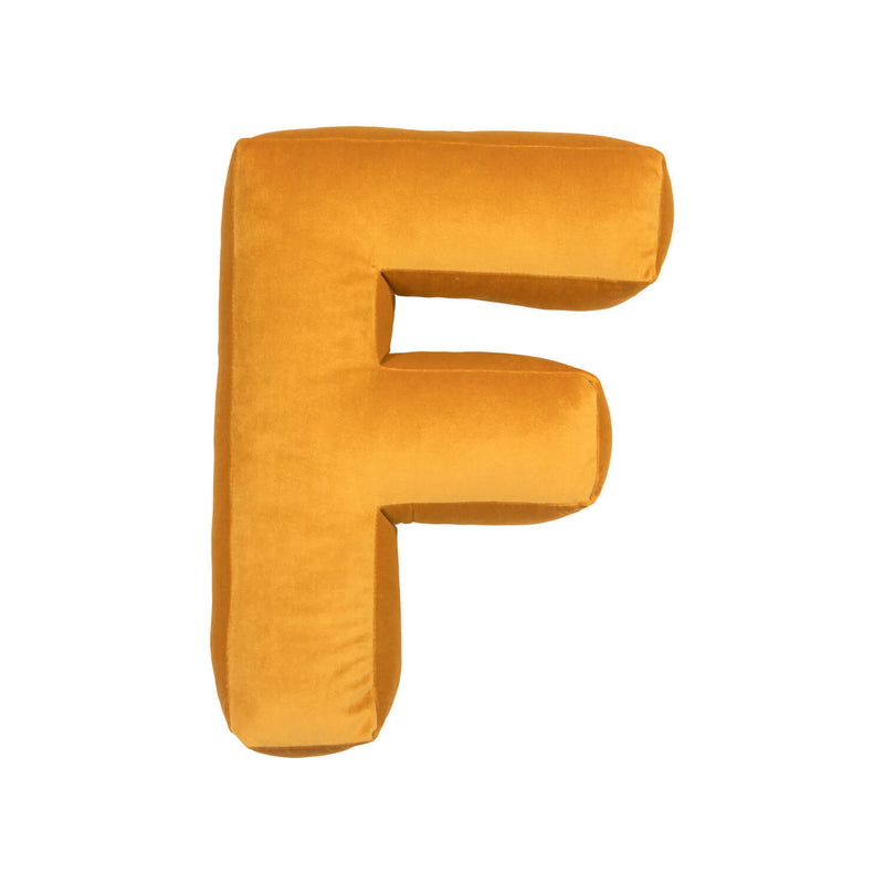 Samt Buchstabenkissen Gelb