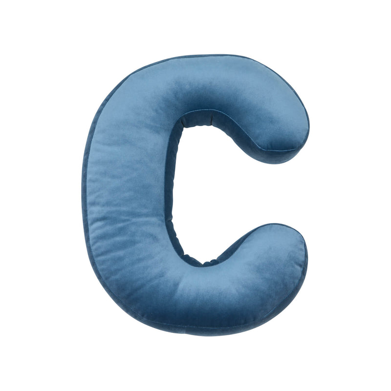 Samt Buchstabenkissen Blau