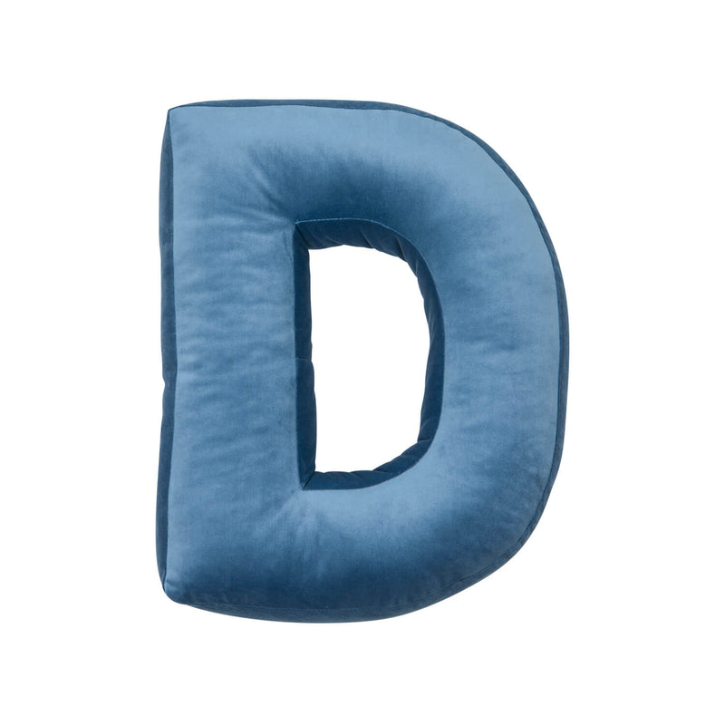 Samt Buchstabenkissen Blau
