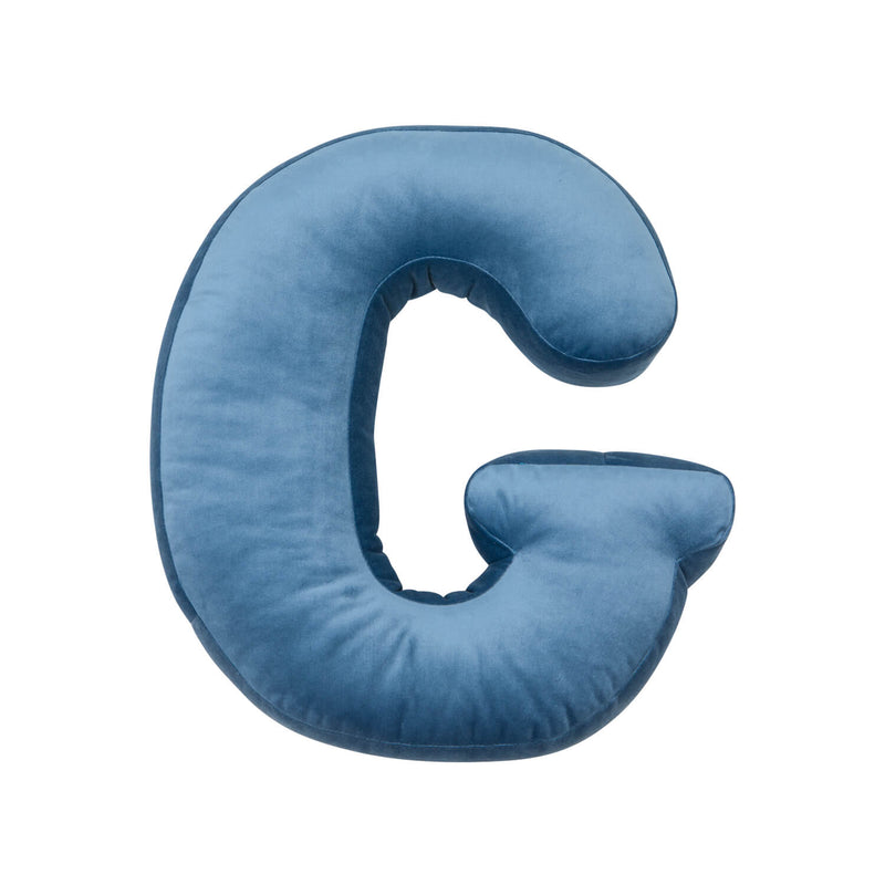 Samt Buchstabenkissen Blau