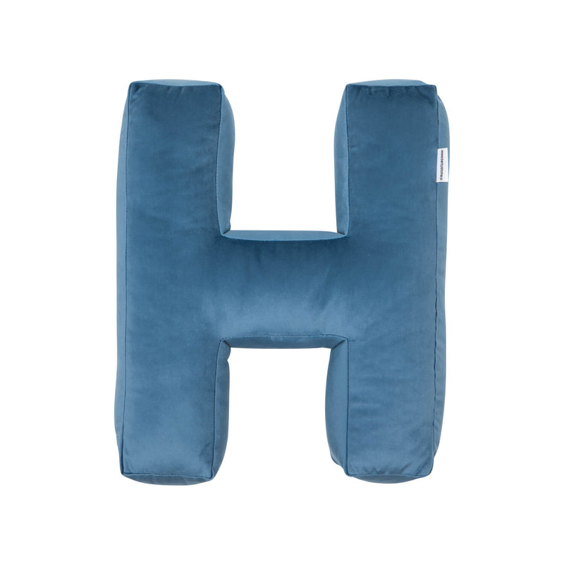 Samt Buchstabenkissen Blau