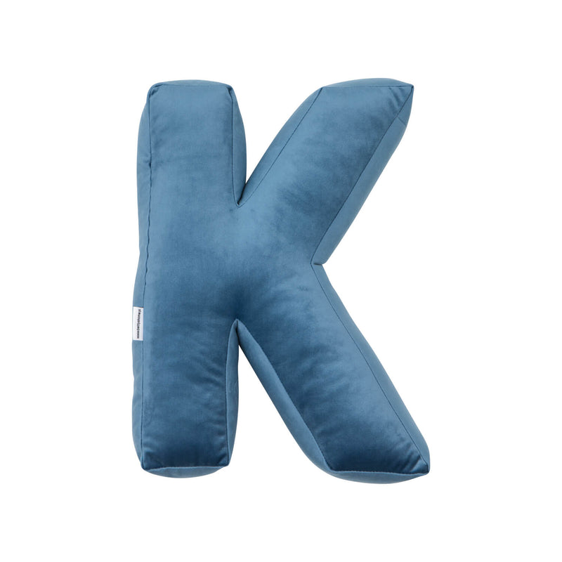Samt Buchstabenkissen Blau