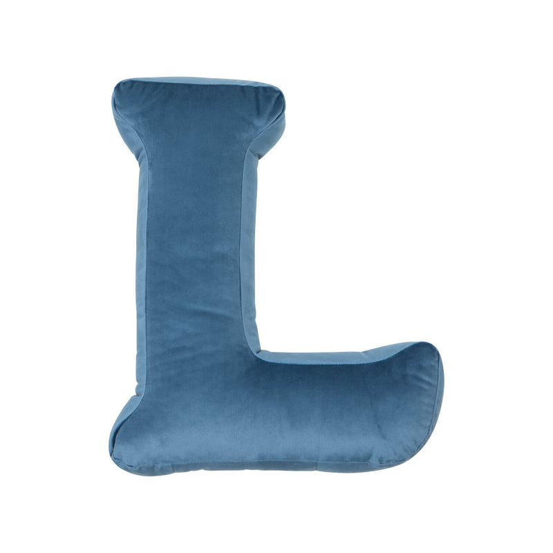 Samt Buchstabenkissen Blau