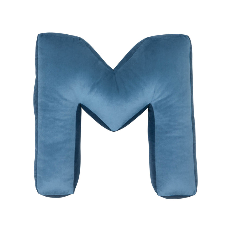 Samt Buchstabenkissen Blau