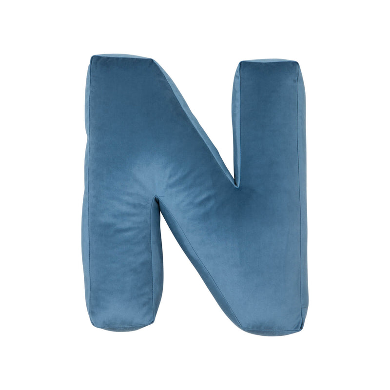 Samt Buchstabenkissen Blau