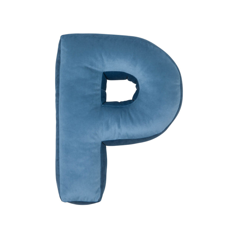 Samt Buchstabenkissen Blau