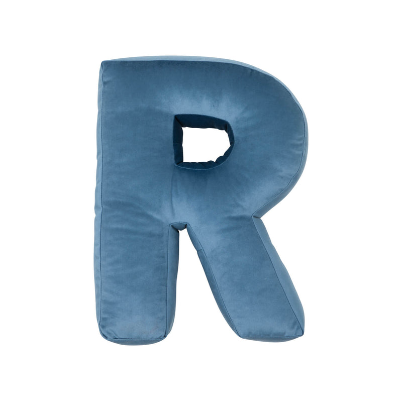 Samt Buchstabenkissen Blau