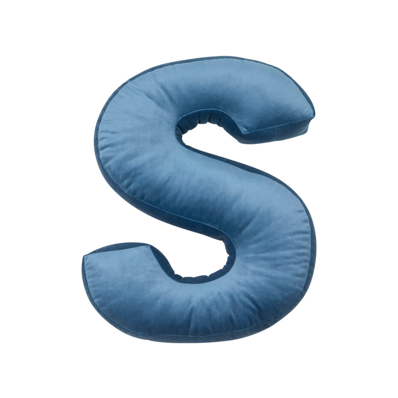 Samt Buchstabenkissen Blau