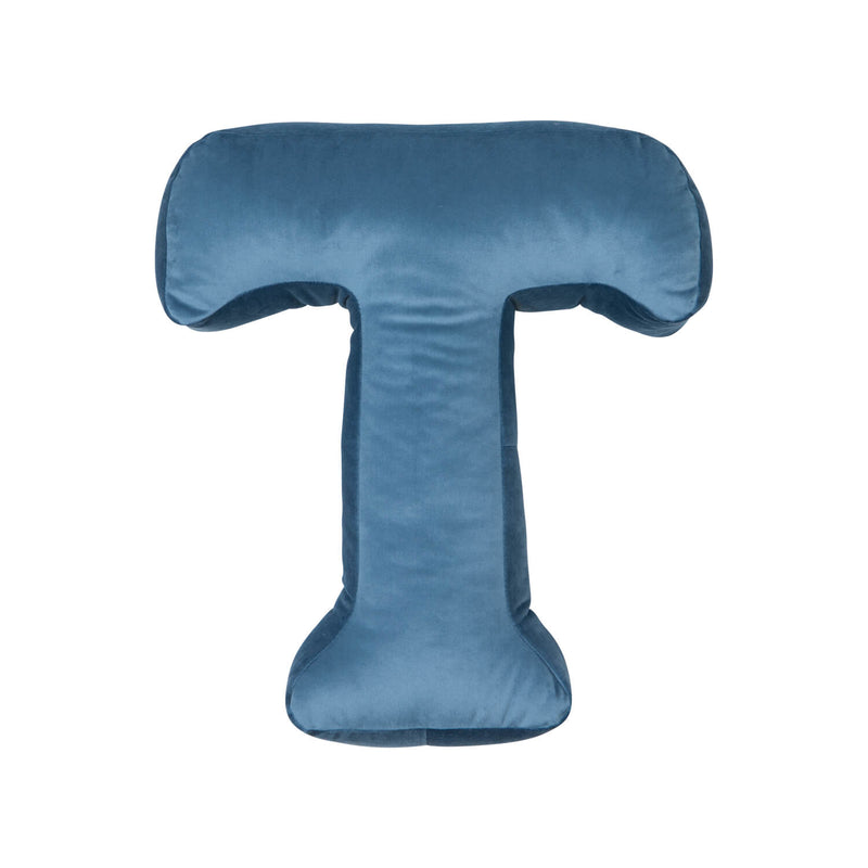 Samt Buchstabenkissen Blau