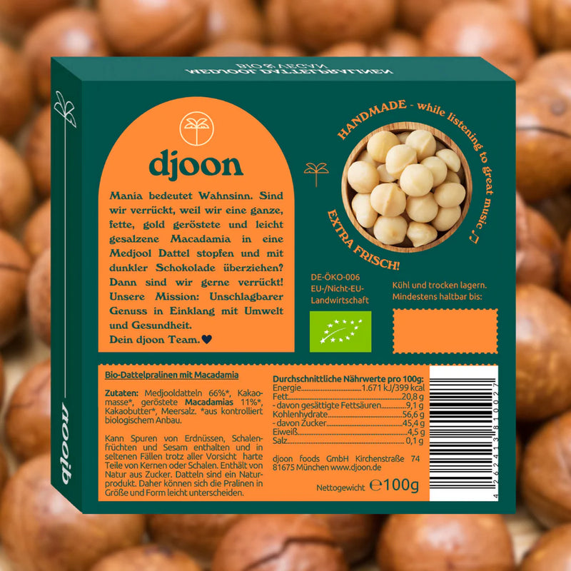 Djoon Dattelpralinen – Macadamia Mania