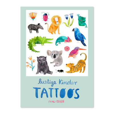 Kindertattoos von Frau Ottilie - wilde Tiere