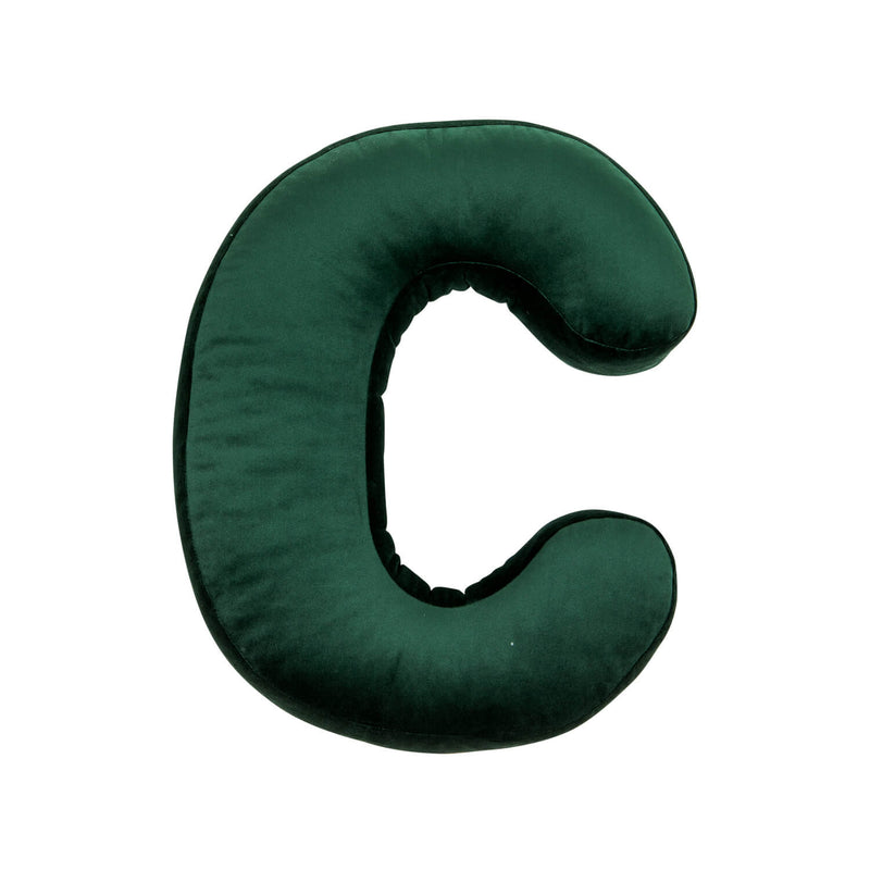 Samt Buchstabenkissen Grün
