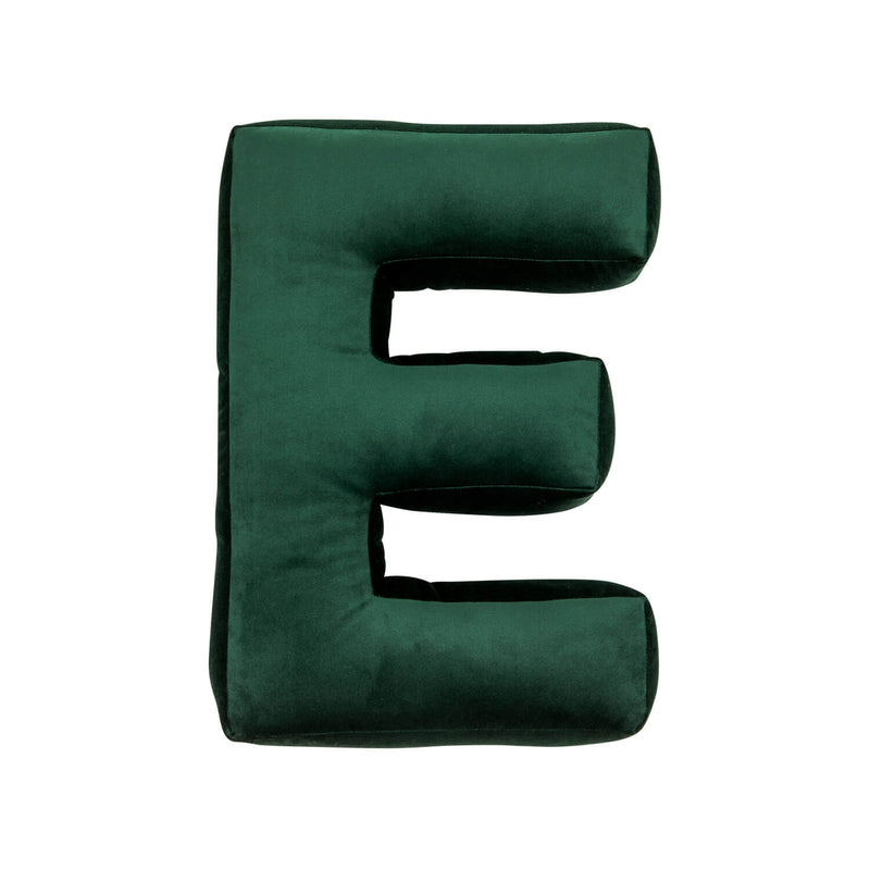 Velvet Letter Pillow Green