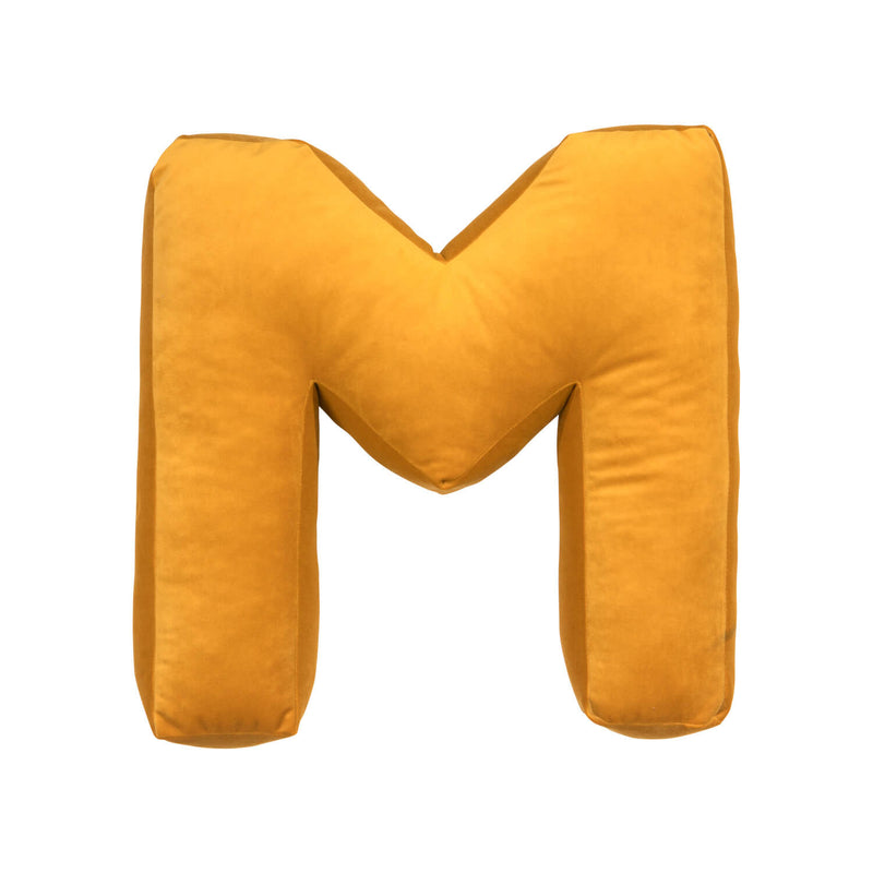Velvet Letter Pillow Yellow