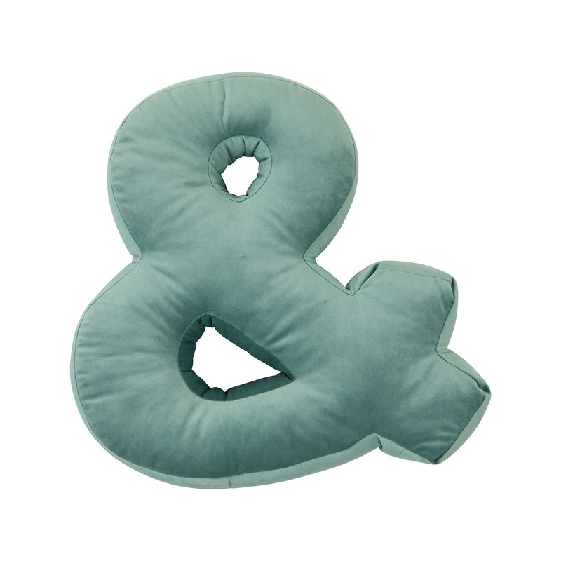 Velvet Letter Pillow Green