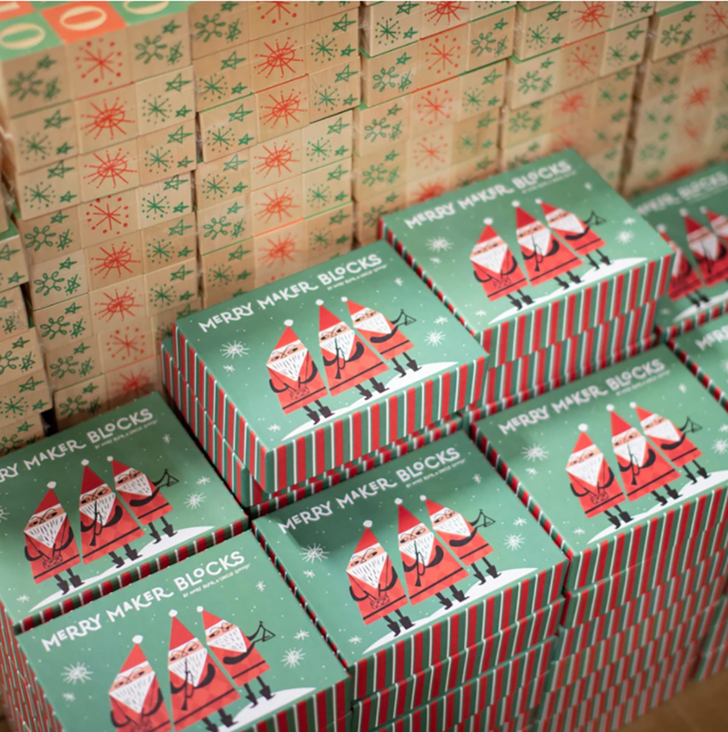 Weihnachts-Holzblöcke Geschenkverpackungen 